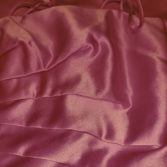 Rimini Formal Dress Size 4 Spaghetti Straps Barbie Pink Dress Back Zip - Picture 3 of 8